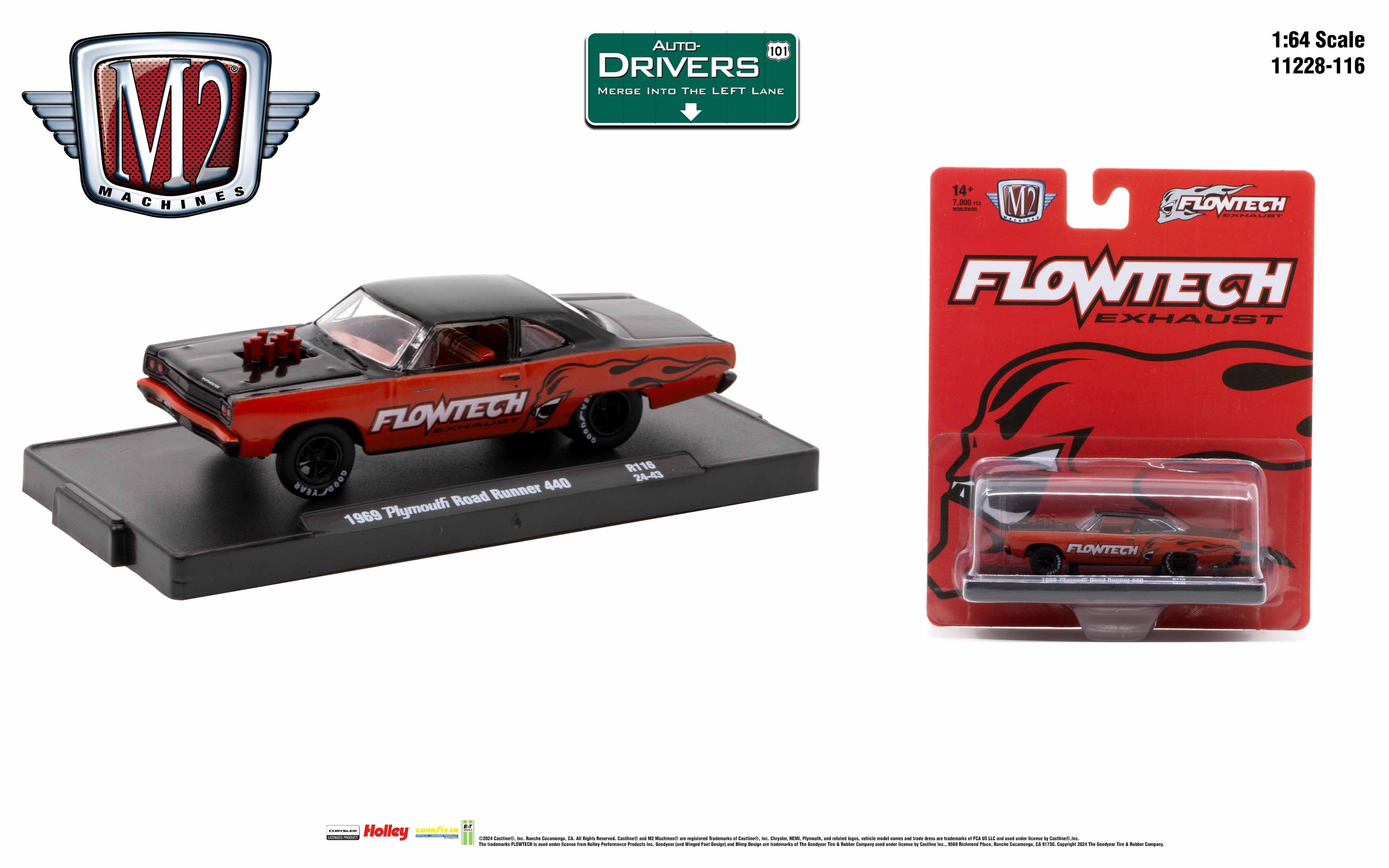 M2 Machines Auto-Drivers 1:64 R116 1969 Plymouth Road Runner 440